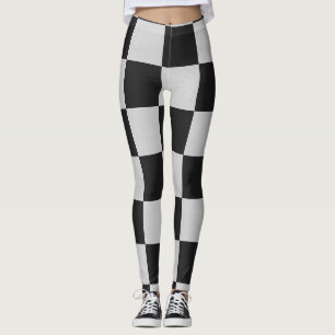 Chequered Black & White Squares or CUSTOM COLOR Leggings