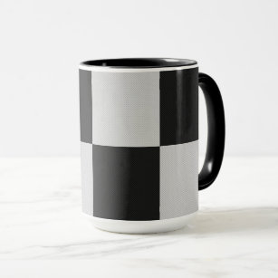 Chequered Black & White Squares or CUSTOM COLOR Mug