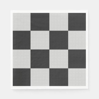 Chequered Black & White Squares or CUSTOM COLOR Napkin