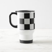 Chequered Black & White Squares or CUSTOM COLOR Travel Mug (Left)