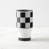 Chequered Black & White Squares or CUSTOM COLOR Travel Mug (Center)