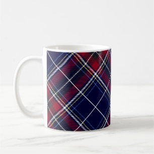 Chequered Blue and Red Coffee Mug