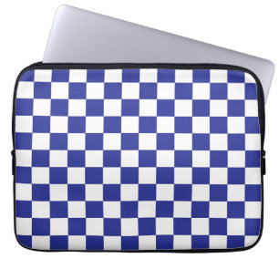 Chequered Blue and White Laptop Sleeve