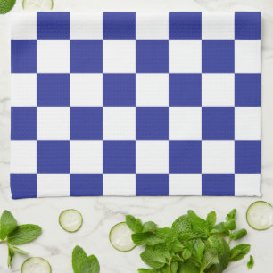 Chequered Blue and White Tea Towel