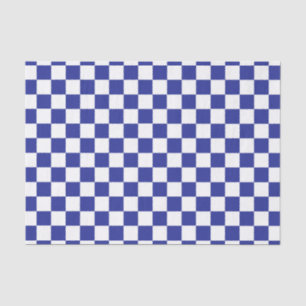 Chequered Blue and White Tissue Paper