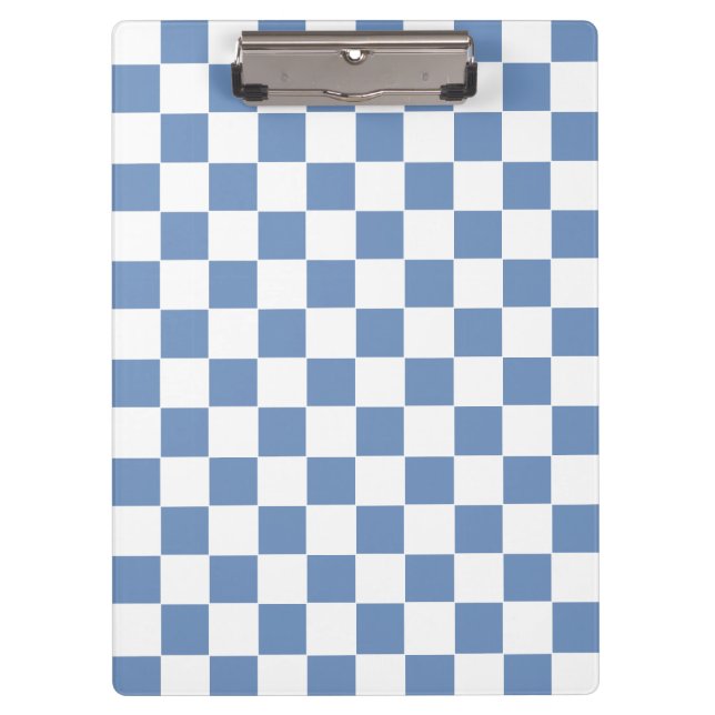 Chequered Blue/Grey and White Clipboard (Front)