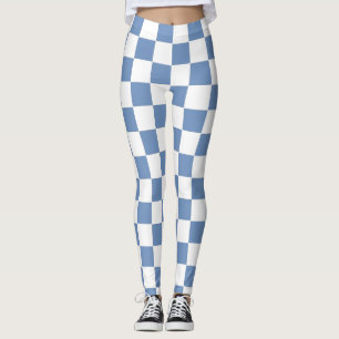 Chequered Blue/Grey and White Leggings