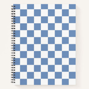 Chequered Blue/Grey and White Notebook