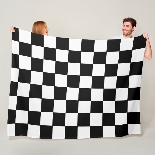 Chequered Board Fleece Blanket (In Situ)