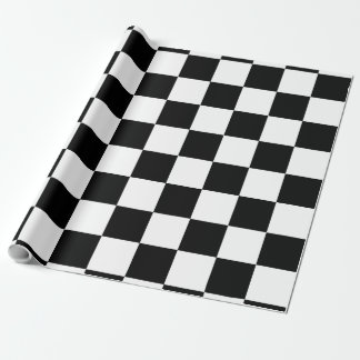 Chequered board pattern with white,black wrapping paper