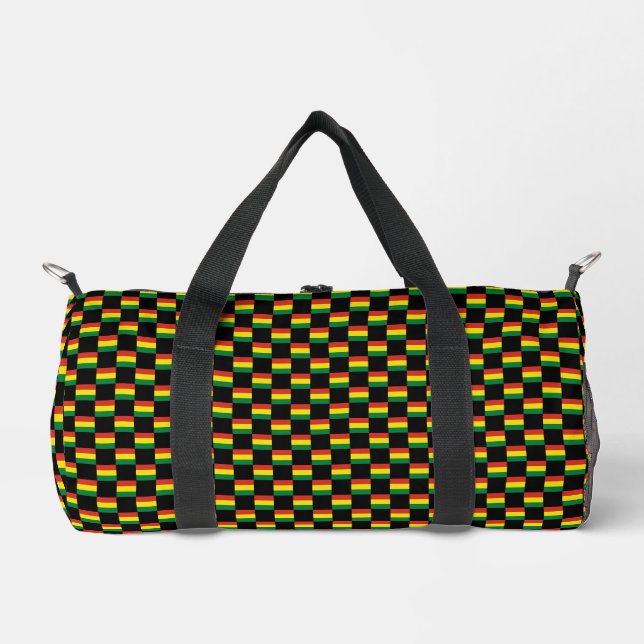 Chequered Bolivia Flag Pattern  Duffle Bag (Front)