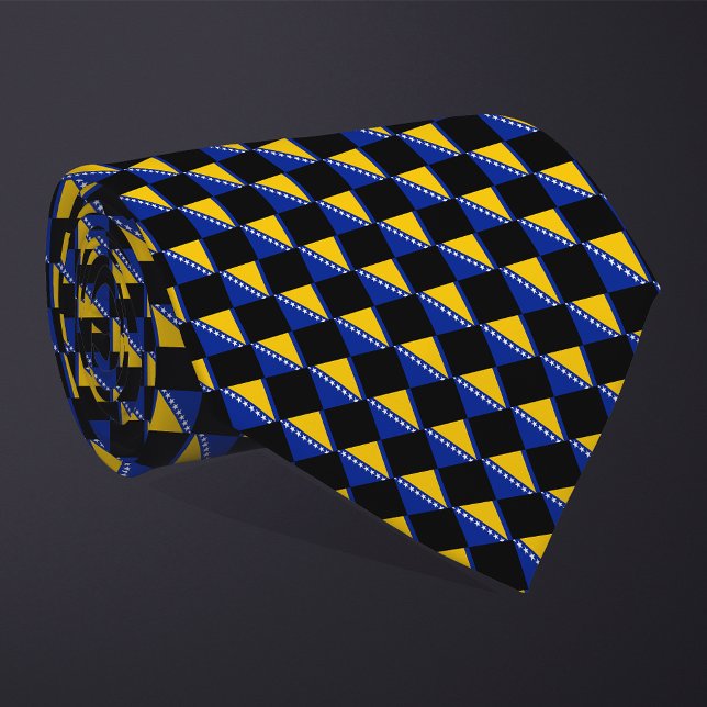 Chequered Bosnia and Herzegovina Flag Pattern  Tie (Creator Uploaded)