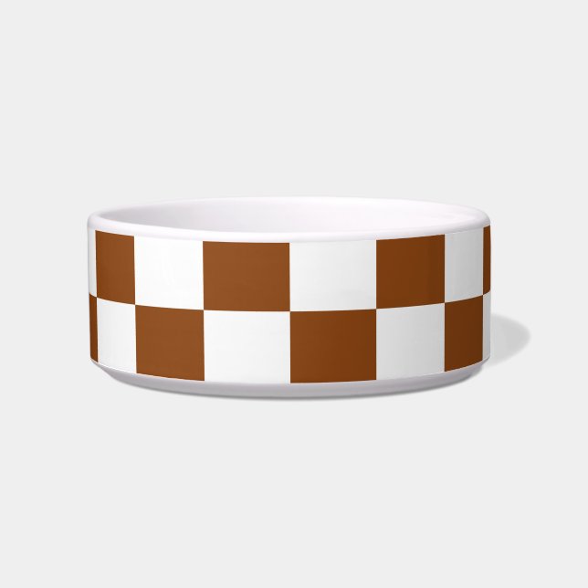Chequered Brown and White  Bowl (Front)