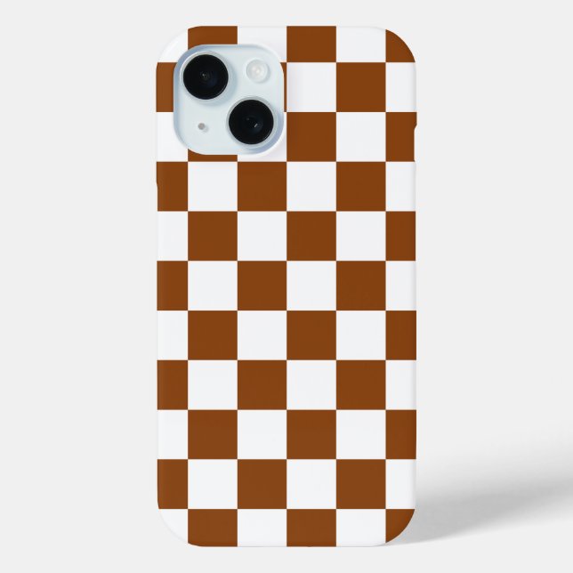 Chequered Brown and White  Case-Mate iPhone Case (Back)