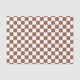 Chequered Brown and White Tissue Paper