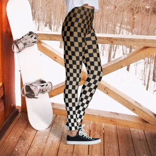 Chequered Brown Fade Leggings