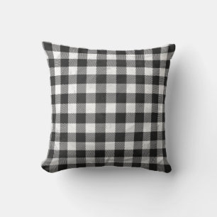 Chequered Buffalo Plaid Black And White Cushion