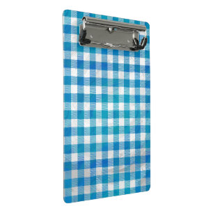 Chequered Buffalo Plaid Blue and White Mini Clipboard