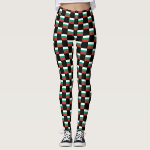 Chequered Bulgaria Flag Pattern Leggings