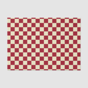 Chequered Burgundy and Cream Tissue Paper