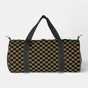 Chequered Burkina Faso Flag Pattern  Duffle Bag
