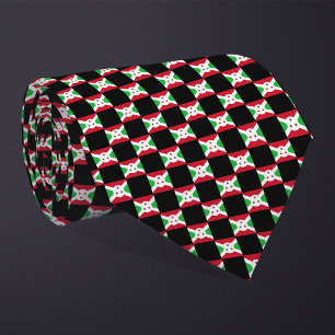 Chequered Burundi Flag Pattern Tie