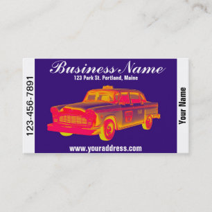 Chequered Cab Taxi Pop Art Business Card