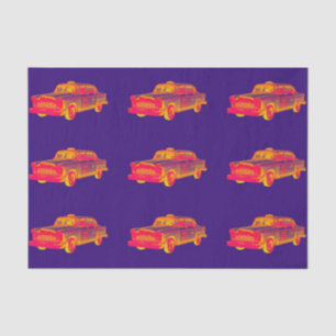 Chequered Cab Taxi Pop Art Tissue Paper