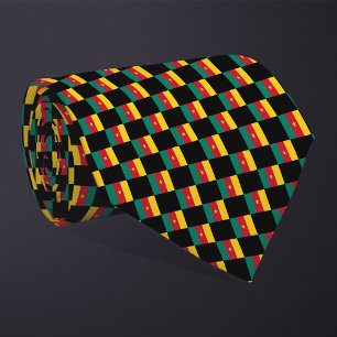 Chequered Cameroon Flag Pattern Tie