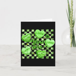 Chequered Camouflage You Are Enough Valentines Day Thank You Card