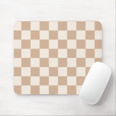 Chequered Caramel Brown Mouse Pad (With Mouse)