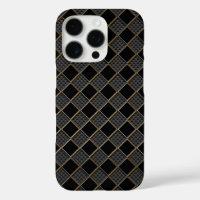 Chequered Carbon Fibre Golden Rim Automotive