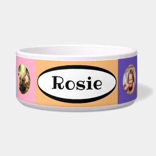 Chequered Ceramic Dog Food Bowl - HAMbWG