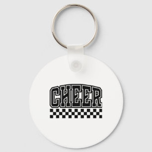 Chequered Cheer Cheerleading For Cheerleader Squad Key Ring
