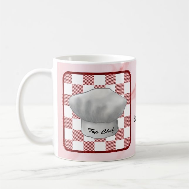 Chequered Chef Hat Coffee Mug (Left)