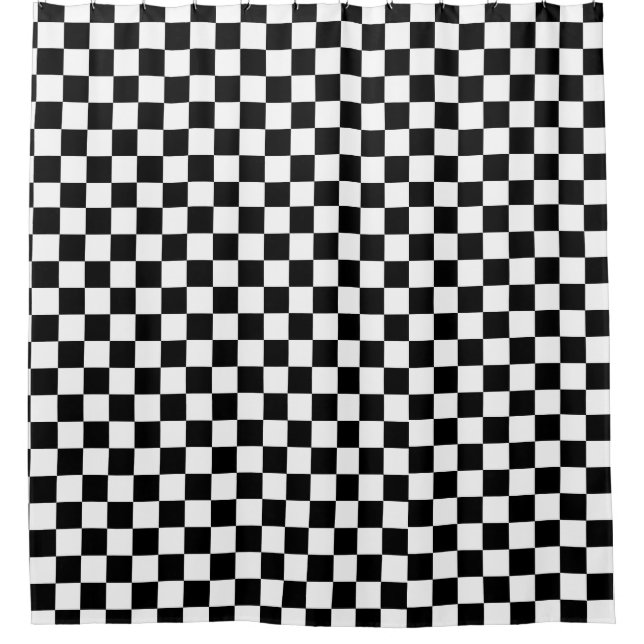 Chequered Chequered Chequerboard Board Shower Curt Curtain (Front)