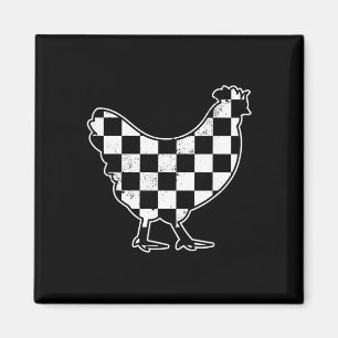 Chequered Chicken Farmer Chicken Race Car Boys Chi Magnet
