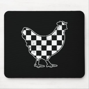Chequered Chicken Farmer Chicken Race Car Boys Chi Mouse Pad