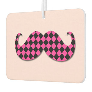 Chequered Classic Moustache Car Air Freshener