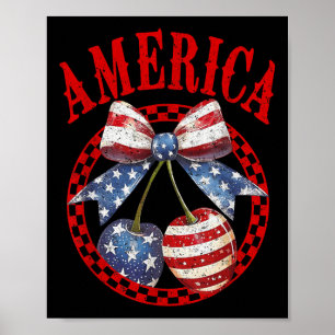 Chequered Coquette America Cherries Cherry Bow 4th Poster