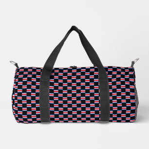 Chequered Costa Rica Flag Pattern Duffle Bag