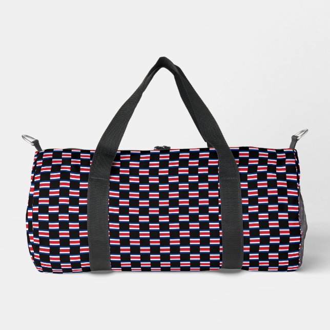 Chequered Costa Rica Flag Pattern  Duffle Bag (Front)