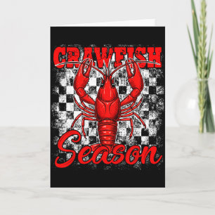 Chequered crawfish season crawfish boil lobster card