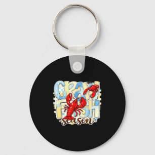 Chequered crawfish season funny louisiana seafood key ring