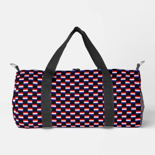 Chequered Croatia Flag Pattern  Duffle Bag (Front)