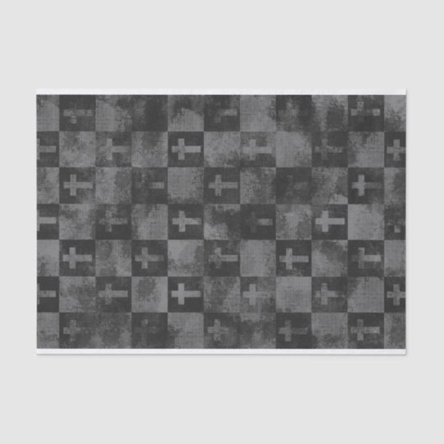 Chequered Crosses Tissue Paper (Front)
