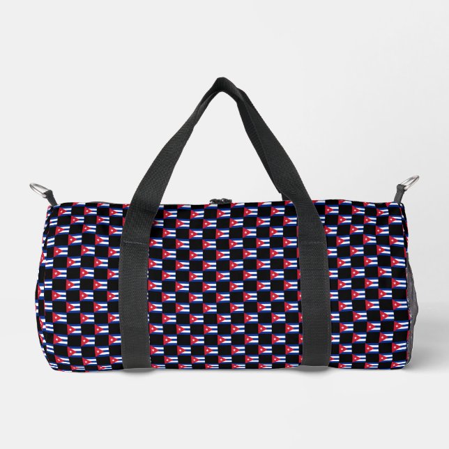 Chequered Cuba Flag Pattern  Duffle Bag (Front)