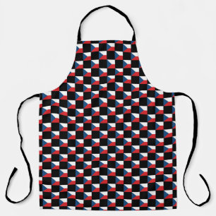 Chequered Czechia Flag Pattern  Apron