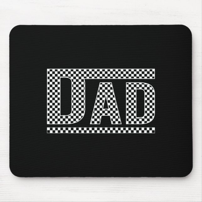 Chequered Dad Black White Funny Dad Father's Day M Mouse Pad (Front)
