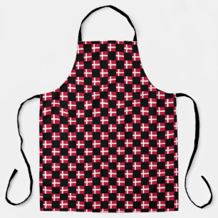 Chequered Denmark Flag Pattern Apron